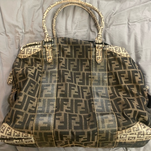 Fendi Mixed Media Large Boston Bag - Picture 1 of 6